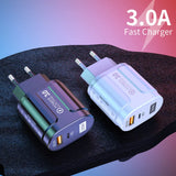 Incarcator retea Techsuit Premium EasyPowerX (CHPD038), USB-A, QC 3.0, USB-C, 20W, alb