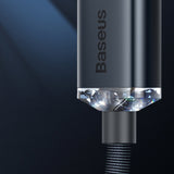 Cablu Baseus de date Crystal Shine (CAJY000001), USB to Lightning, 2.4A, 1.2m, Nylon Braided, negru