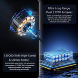 Techsuit Mini Super Jet Fan (YY01), Turbo Fan and Hammer, cu 3 reglabil Speeds, 120W, 8000mAh, 130000RPM, Negru