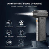Techsuit Mini Super Jet Fan (YY01), Turbo Fan and Hammer, cu 3 reglabil Speeds, 120W, 8000mAh, 130000RPM, Negru