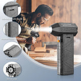 Techsuit Mini Super Jet Fan (YY01), Turbo Fan and Hammer, cu 3 reglabil Speeds, 120W, 8000mAh, 130000RPM, Negru