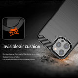 Husa pentru iPhone 14 Pro Max, Techsuit Carbon Silicone, albastru