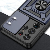 Husa pentru Samsung Galaxy S21 Ultra 5G, Techsuit CamShield Series, albastru