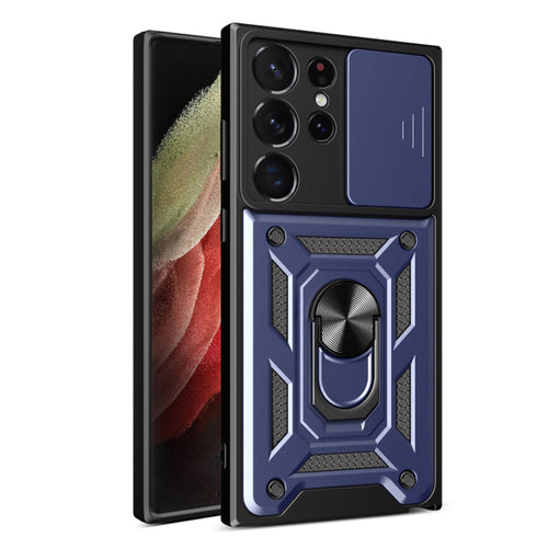 Husa pentru Samsung Galaxy S22 Ultra 5G, Techsuit CamShield Series, albastru