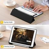 Husa tableta pentru iPad 8 10.2 (2020), Techsuit Flex Trifold (cu Pencil Holder), gri