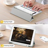 Husa tableta pentru iPad 8 10.2 (2020), Techsuit Flex Trifold (cu Pencil Holder), gri