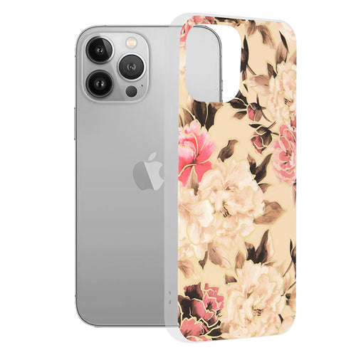 Husa pentru iPhone 13 Pro Max, Techsuit Marble Series, bej