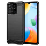 Husa pentru Xiaomi Redmi 10C, Techsuit Carbon Silicone, negru