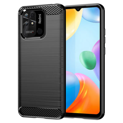 Husa pentru Xiaomi Redmi 10C, Techsuit Carbon Silicone, negru