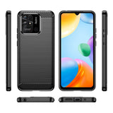Husa pentru Xiaomi Redmi 10C, Techsuit Carbon Silicone, negru