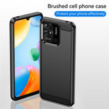 Husa pentru Xiaomi Redmi 10C, Techsuit Carbon Silicone, negru