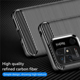 Husa pentru Xiaomi Redmi 10C, Techsuit Carbon Silicone, negru