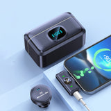 Microfon Techsuit (2 pack) Lavalier Wireless (LW5), cu Receiver, Lightning, Reducere zgomot 2.0, Afisaj digital, negru