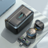 Microfon Techsuit (2 pack) Lavalier Wireless (LW5), cu Receiver, Type-C, Reducere zgomot 2.0, Afisaj digital, negru