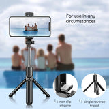 Selfie stick Techsuit (S03), Stable si Compact Tripod Mount cu Bluetooth Telecomanda, 68cm, negru