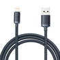 Cablu Baseus de date Crystal Shine (CAJY000101), USB to Lightning, 2.4A, 2m, Nylon Braided, negru