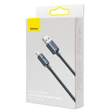Cablu Baseus de date Crystal Shine (CAJY000101), USB to Lightning, 2.4A, 2m, Nylon Braided, negru