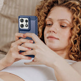 Husa pentru Motorola Edge 50 Pro, Techsuit Carbon Silicone, albastru