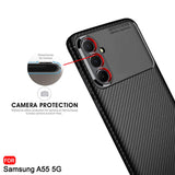 Husa pentru Samsung Galaxy A55 5G, Techsuit CarbonFiber, negru