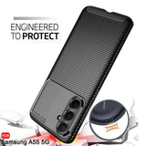Husa pentru Samsung Galaxy A55 5G, Techsuit CarbonFiber, negru