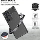 Husa pentru Samsung Galaxy S24 Ultra, Techsuit CarbonFiber, negru