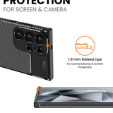Husa pentru Samsung Galaxy S24 Ultra, Techsuit CarbonFiber, negru
