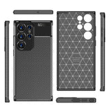 Husa pentru Samsung Galaxy S23 Ultra, Techsuit CarbonFiber, negru