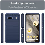 Husa pentru Google Pixel 7a, Techsuit Carbon Silicone, albastru