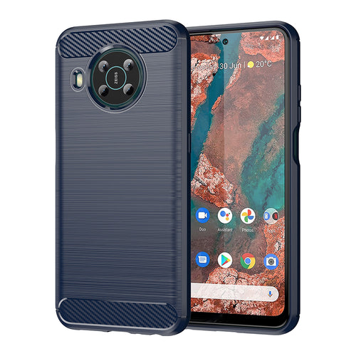 Husa pentru Nokia X20, Techsuit Carbon Silicone, albastru