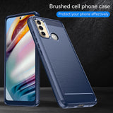 Husa pentru Motorola Moto G60, Techsuit Carbon Silicone, albastru