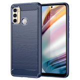 Husa pentru Motorola Moto G60, Techsuit Carbon Silicone, albastru