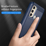 Husa pentru Motorola Moto G60, Techsuit Carbon Silicone, albastru