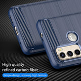 Husa pentru Motorola Moto G60, Techsuit Carbon Silicone, albastru