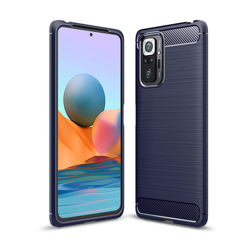 Husa pentru Xiaomi Redmi Note 10 Pro, Techsuit Carbon Silicone, albastru