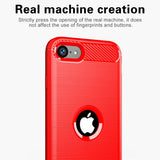 Husa pentru iPhone SE 2, SE 2020, Techsuit Carbon Silicone, albastru