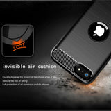 Husa pentru iPhone SE 2, SE 2020, Techsuit Carbon Silicone, albastru