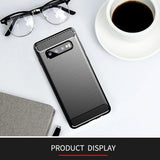 Husa pentru Samsung Galaxy S10 Plus, Techsuit Carbon Silicone, albastru