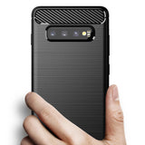 Husa pentru Samsung Galaxy S10 Plus, Techsuit Carbon Silicone, albastru