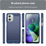 Husa pentru Motorola Moto G54, Techsuit Carbon Silicone, albastru