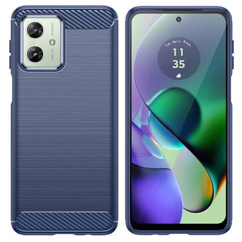 Husa pentru Motorola Moto G54, Techsuit Carbon Silicone, albastru