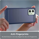 Husa pentru Motorola Moto G54, Techsuit Carbon Silicone, albastru