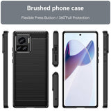 Husa pentru Motorola Edge 30 Ultra, Techsuit Carbon Silicone, albastru