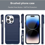 Husa pentru iPhone 14 Pro Max, Techsuit Carbon Silicone, albastru