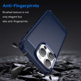 Husa pentru iPhone 14 Pro Max, Techsuit Carbon Silicone, albastru