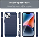 Husa pentru iPhone 14, Techsuit Carbon Silicone, albastru