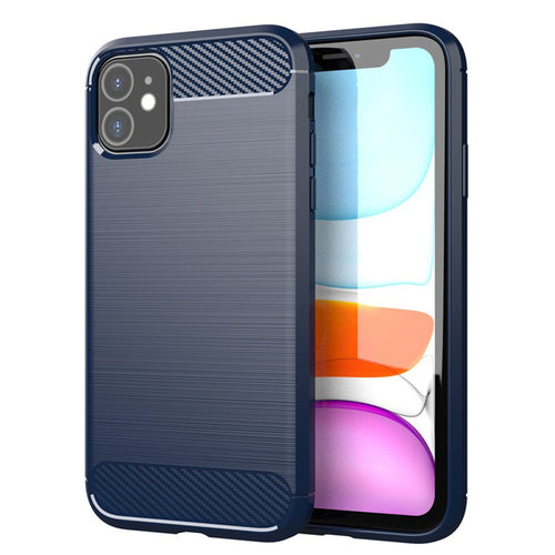 Husa pentru iPhone 11, Techsuit Carbon Silicone, albastru