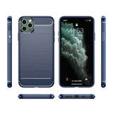 Husa pentru iPhone 11 Pro Max, Techsuit Carbon Silicone, albastru
