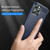 Husa pentru iPhone 11 Pro Max, Techsuit Carbon Silicone, albastru