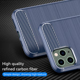 Husa pentru iPhone 11 Pro Max, Techsuit Carbon Silicone, albastru