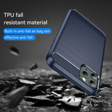 Husa pentru iPhone 11 Pro Max, Techsuit Carbon Silicone, albastru